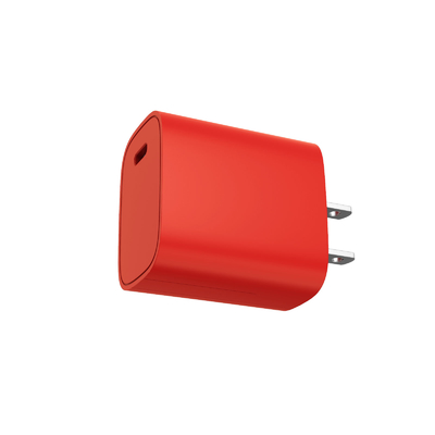 ABS PC Ładowarka ścienna USB Poziom wydajności VI z czerwoną ładowarką USB C o mocy 20 W