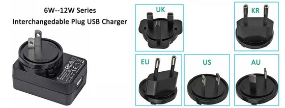 US UK EU Multi Plug Adapter do ładowarki Uniwersalna wtyczka do zasilacza 12W 24V DC